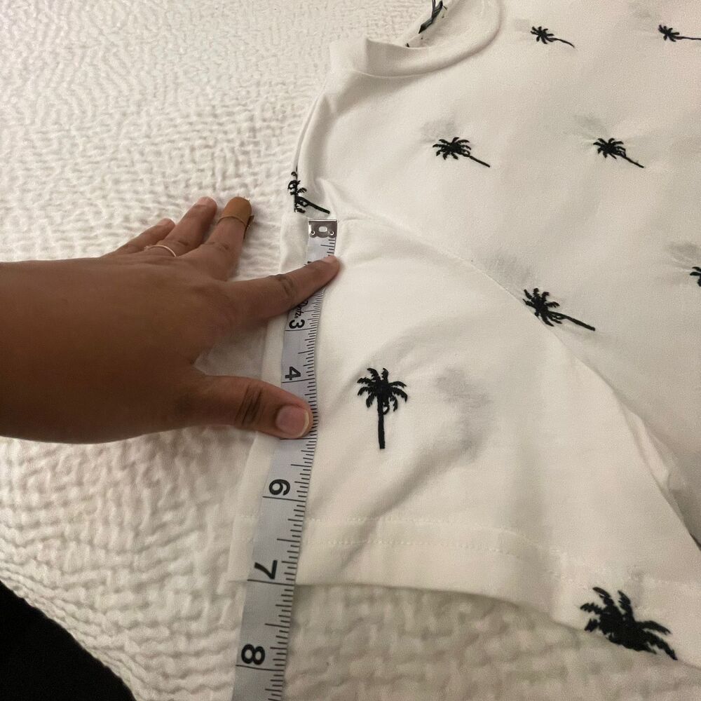 KnappStudio Women's White Summer Vacation Tree Tee embroidery Tshirt Size L - Picture 8 of 8